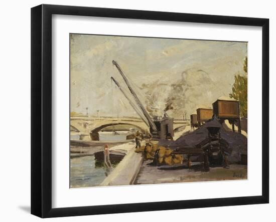 Cranes on the Seine-Maximilien Luce-Framed Giclee Print
