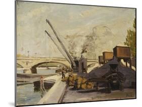 Cranes on the Seine-Maximilien Luce-Mounted Giclee Print