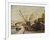 Cranes on the Seine-Maximilien Luce-Framed Giclee Print