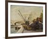 Cranes on the Seine-Maximilien Luce-Framed Giclee Print