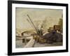 Cranes on the Seine-Maximilien Luce-Framed Giclee Print