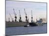 Cranes, Port of Hamburg, Hamburg, Germany-Yadid Levy-Mounted Photographic Print