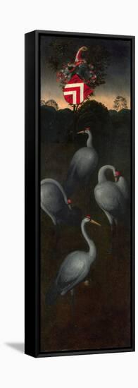 Cranes with the Coat of Arms of the Pagagnotti Family (The Reverse of a Panel from a Triptyc)-Hans Memling-Framed Stretched Canvas