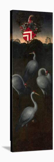 Cranes with the Coat of Arms of the Pagagnotti Family (The Reverse of a Panel from a Triptyc)-Hans Memling-Stretched Canvas