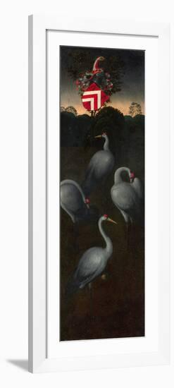 Cranes with the Coat of Arms of the Pagagnotti Family (The Reverse of a Panel from a Triptyc)-Hans Memling-Framed Premium Giclee Print