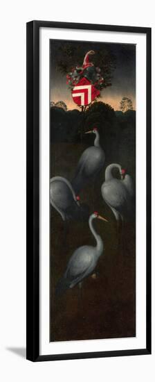 Cranes with the Coat of Arms of the Pagagnotti Family (The Reverse of a Panel from a Triptyc)-Hans Memling-Framed Premium Giclee Print