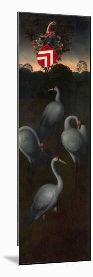Cranes with the Coat of Arms of the Pagagnotti Family (The Reverse of a Panel from a Triptyc)-Hans Memling-Mounted Premium Giclee Print