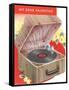 Crank Record Player-null-Framed Stretched Canvas