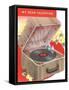 Crank Record Player-null-Framed Stretched Canvas
