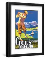 Crans, le plus beau Golf Alpin-JEM-Framed Art Print