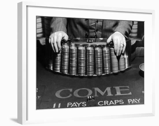 Craps Table Set Up at Town House Gambling Casino-Alfred Eisenstaedt-Framed Photographic Print