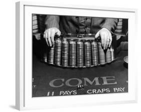 Craps Table Set Up at Town House Gambling Casino-Alfred Eisenstaedt-Framed Photographic Print