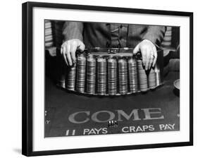 Craps Table Set Up at Town House Gambling Casino-Alfred Eisenstaedt-Framed Photographic Print