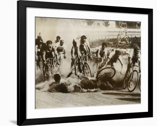 Crash at a Bicycle Race in Milwaukee, Wisconsin, 1934-null-Framed Photographic Print