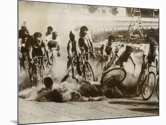 Crash at a Bicycle Race in Milwaukee, Wisconsin, 1934-null-Mounted Photographic Print