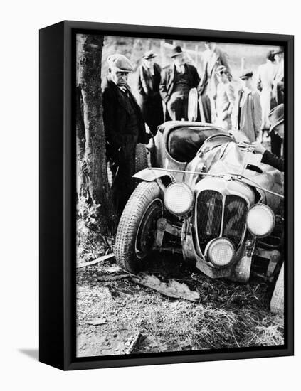 Crash of the Le Mans 24 Hours Winner at Spa, Belgium, 1938-null-Framed Stretched Canvas