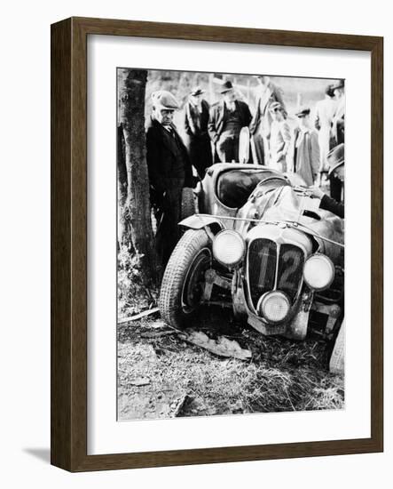 Crash of the Le Mans 24 Hours Winner at Spa, Belgium, 1938-null-Framed Photographic Print