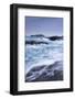 Crashing Atlantic Waves Near Godrevy Lighthouse, Cornwall, England. Winter (February)-Adam Burton-Framed Photographic Print