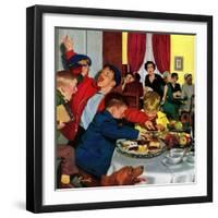 "Crashing Mom's Card Party", December 20, 1952-Richard Sargent-Framed Giclee Print