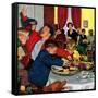 "Crashing Mom's Card Party", December 20, 1952-Richard Sargent-Framed Stretched Canvas