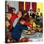 "Crashing Mom's Card Party", December 20, 1952-Richard Sargent-Stretched Canvas