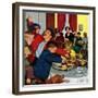 "Crashing Mom's Card Party", December 20, 1952-Richard Sargent-Framed Giclee Print