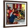 "Crashing Mom's Card Party", December 20, 1952-Richard Sargent-Framed Giclee Print