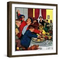"Crashing Mom's Card Party", December 20, 1952-Richard Sargent-Framed Premium Giclee Print