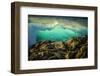 Crashing Pacific Ocean Waves, Green Translucent-Sheila Haddad-Framed Photographic Print