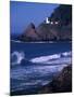 Crashing Waves and Sea Lions, Heceta Head Lighthouse, Oregon, USA-Brent Bergherm-Mounted Photographic Print
