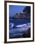 Crashing Waves and Sea Lions, Heceta Head Lighthouse, Oregon, USA-Brent Bergherm-Framed Photographic Print