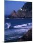 Crashing Waves and Sea Lions, Heceta Head Lighthouse, Oregon, USA-Brent Bergherm-Mounted Photographic Print