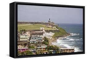 Crashing Waves At El Morro Fort, Old San Juan-George Oze-Framed Stretched Canvas