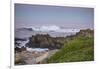 Crashing Waves at Sunset Along Pacific Ocean, Monterey, Peninsula, CA-Sheila Haddad-Framed Photographic Print