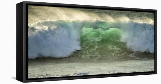 Crashing Waves, Carmel, Ca, USA, Green Translucence-Sheila Haddad-Framed Stretched Canvas