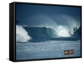 Crashing Waves, Oahu, Hawaii-Bill Romerhaus-Framed Stretched Canvas