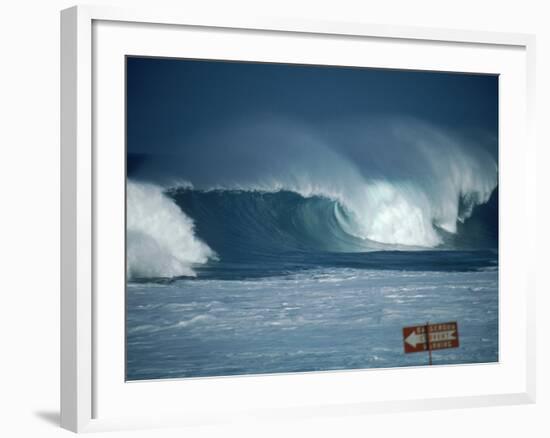 Crashing Waves, Oahu, Hawaii-Bill Romerhaus-Framed Photographic Print