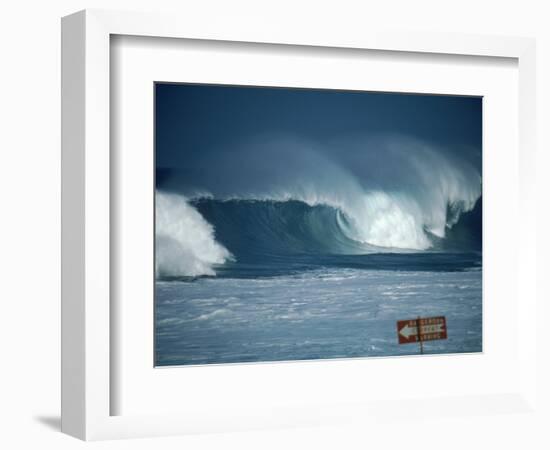 Crashing Waves, Oahu, Hawaii-Bill Romerhaus-Framed Photographic Print