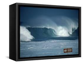 Crashing Waves, Oahu, Hawaii-Bill Romerhaus-Framed Stretched Canvas
