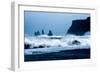 Crashing waves on Black Sand Beach, Iceland, Polar Regions-John Alexander-Framed Photographic Print