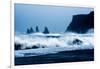 Crashing waves on Black Sand Beach, Iceland, Polar Regions-John Alexander-Framed Photographic Print