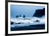 Crashing waves on Black Sand Beach, Iceland, Polar Regions-John Alexander-Framed Photographic Print