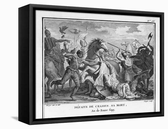 Crassus Member of Triumvirate with Caesar and Pompeius Wages War Against Parthians-Augustyn Mirys-Framed Stretched Canvas
