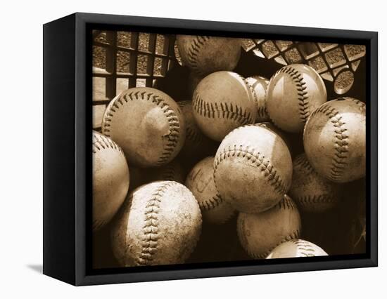 Crate Full of Worn Softballs-Doug Berry-Framed Stretched Canvas