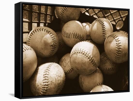 Crate Full of Worn Softballs-Doug Berry-Framed Stretched Canvas