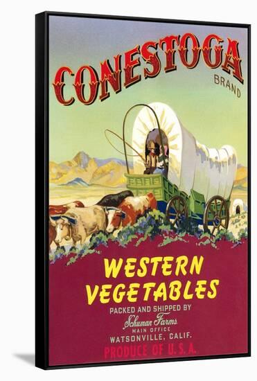 Crate Label for Conestoga Vegetables-null-Framed Stretched Canvas