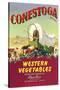 Crate Label for Conestoga Vegetables-null-Stretched Canvas