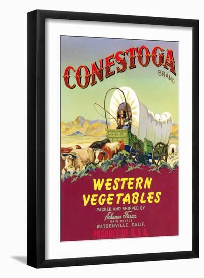 Crate Label for Conestoga Vegetables-null-Framed Art Print