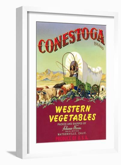 Crate Label for Conestoga Vegetables-null-Framed Art Print