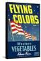 Crate Label for Flying Colors Vegetables-null-Framed Stretched Canvas